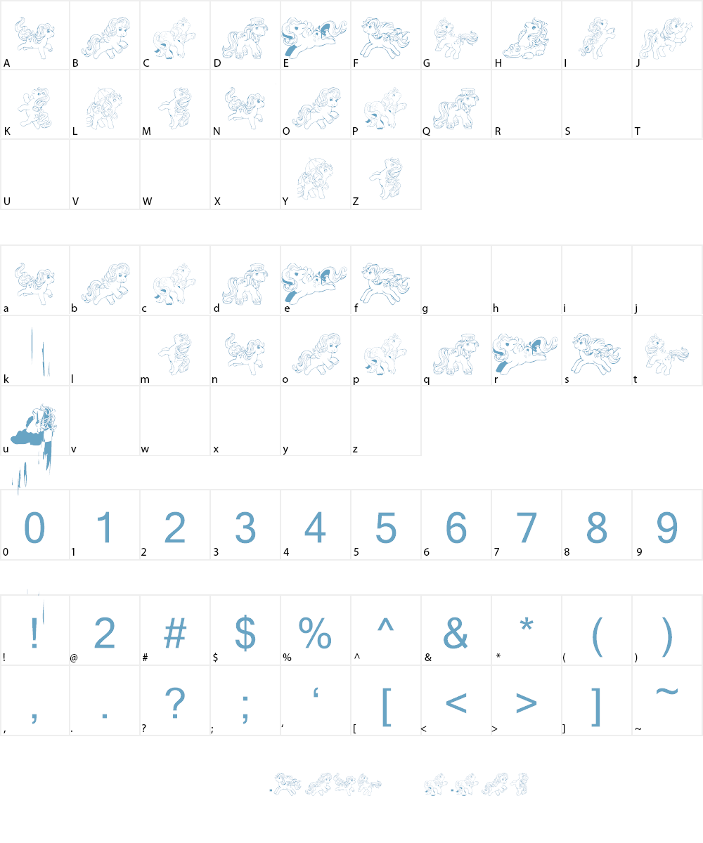 LMS Pretty Pony Ding Font Character